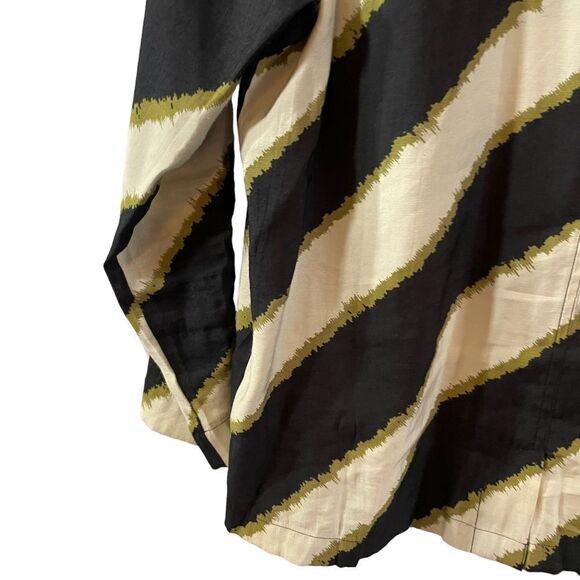 MASAI Button- Down Diagonal Stripe Pocket Shirt Size Small - Picture 11 of 11